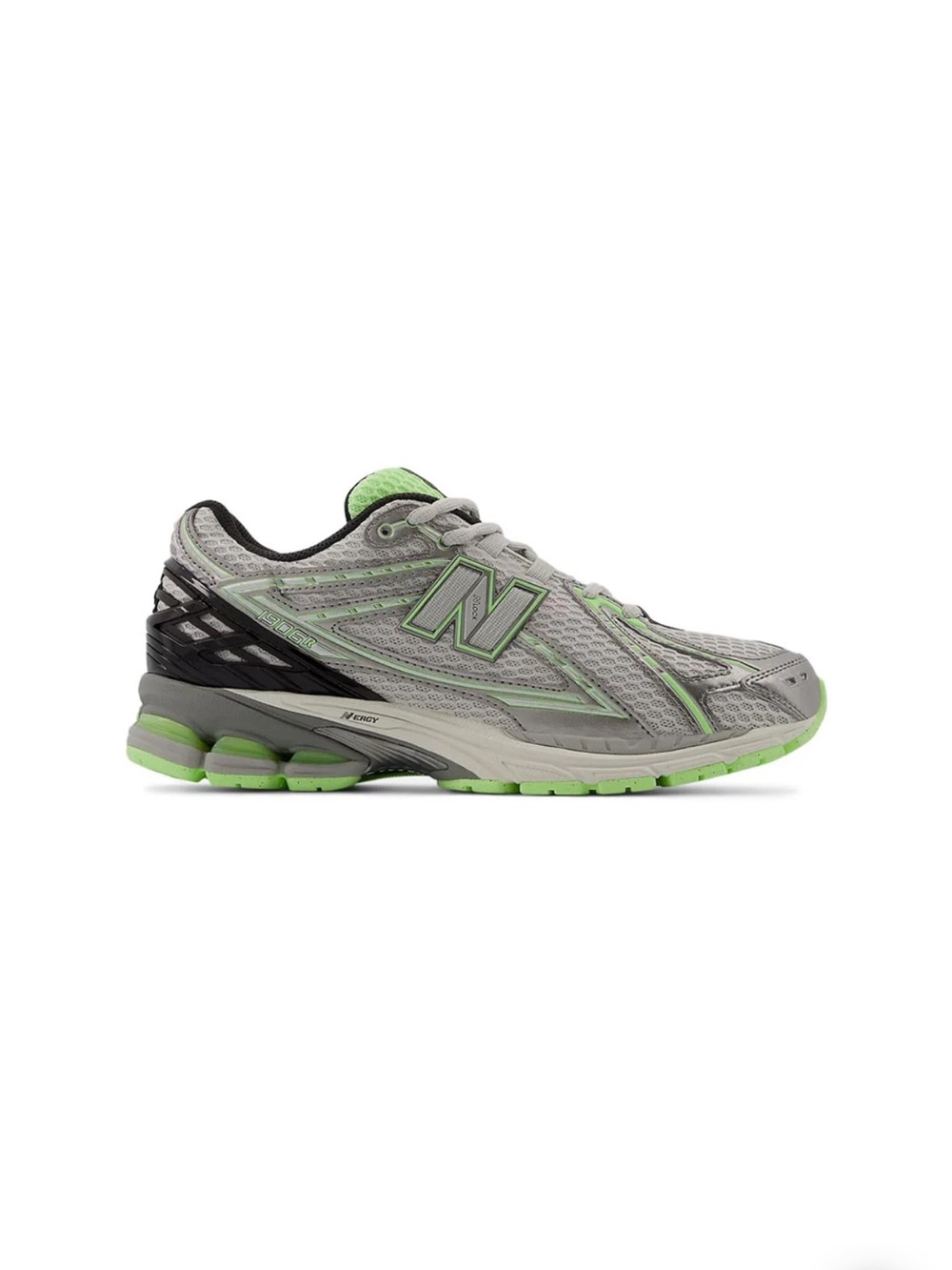 New Balance Gray and Lime Green Mesh Running Shoe - Picture 7 of 9